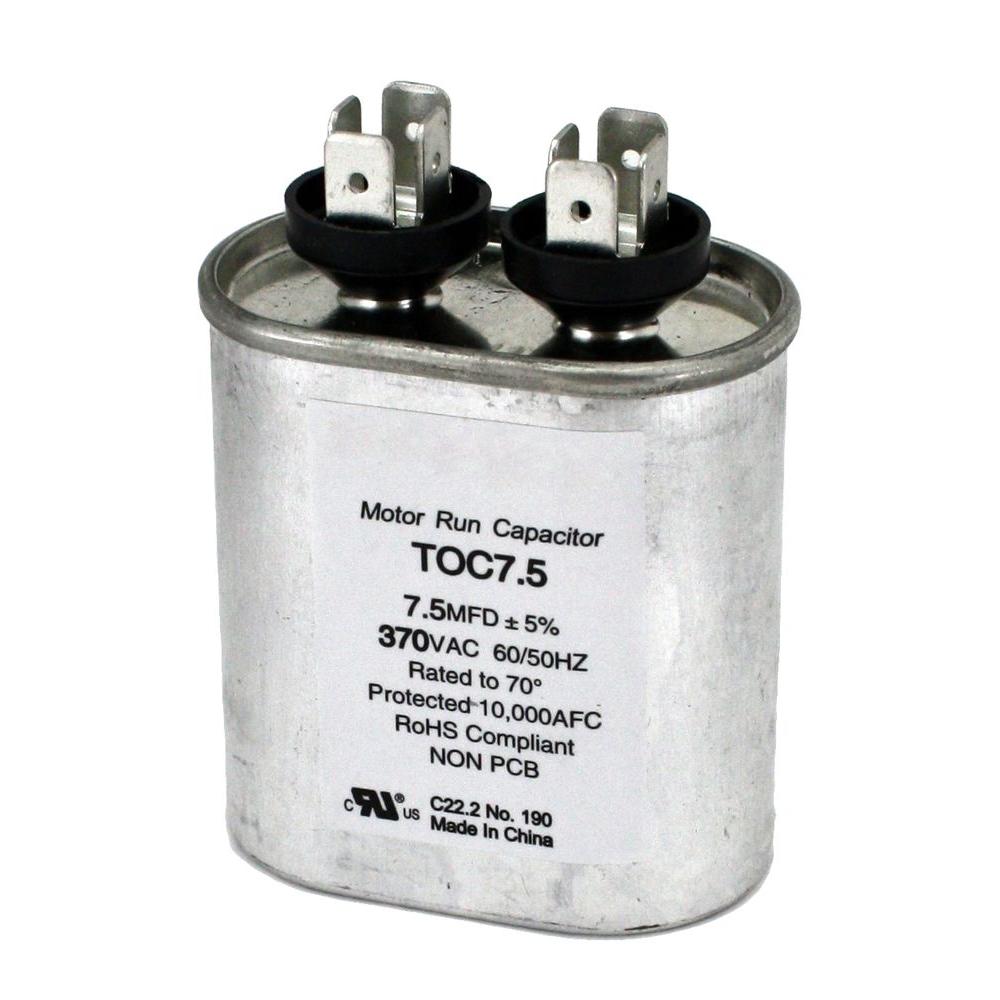 Packard 370-Volt 7.5 MFD Motor Run Oval Capacitor-TOC7.5 - The Home Depot