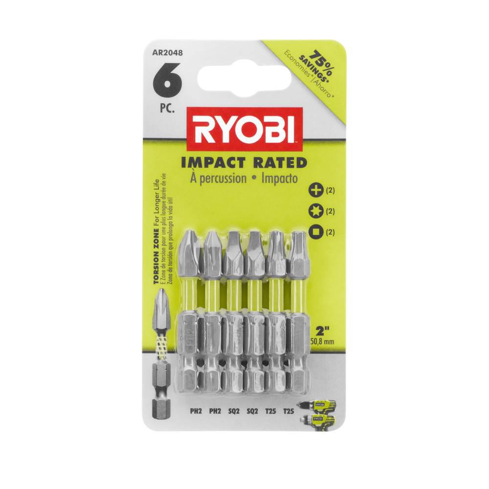 RYOBI 2 in. Impact Rated Driving Assortment Bit Set (6Piece)AR2048
