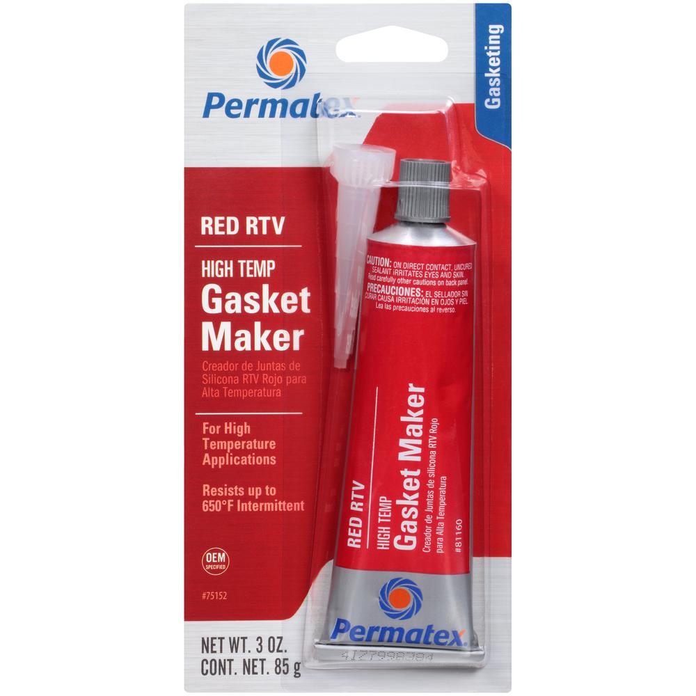 Permatex 3 oz. High-Temp Red RTV Silicone Gasket Maker-75152 - The Home ...