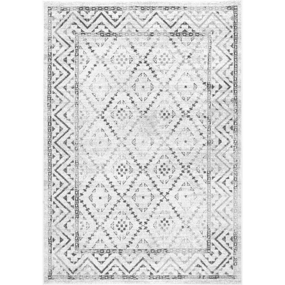 Nuloom Vintage Trellis Lynell Grey 8 Ft X 12 Area Rug Bdmn04a Nuloom Vintage Trellis Lynell Grey 8 Ft X 12 Area Rug