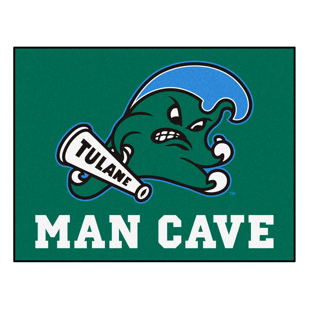 Fanmats Ncaa Tulane University 34 In X 43 In Man Cave All Star Indoor Area Rug