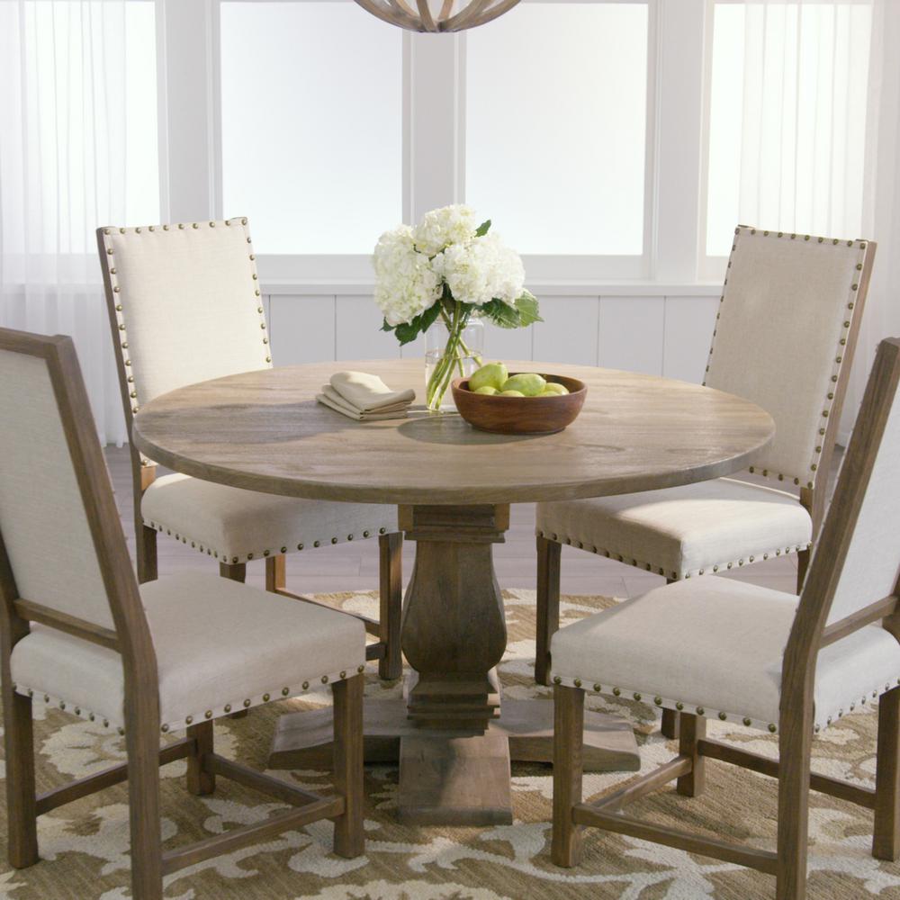 Home Decorators Collection Aldridge Antique Grey Round Dining Table