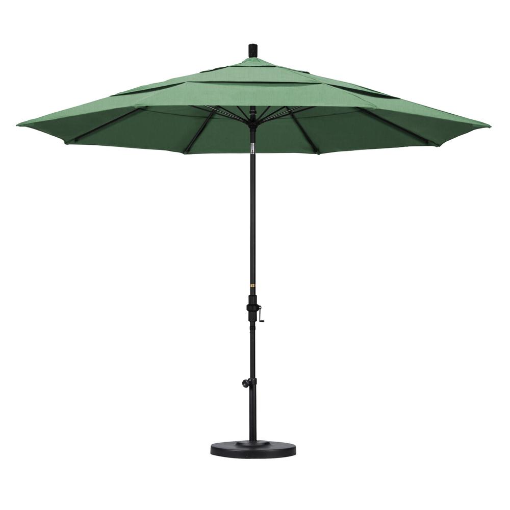 California Umbrella 11 Ft Fiberglass Collar Tilt Double Vented Patio Umbrella In Spa Pacifica Gscuf118705 Sa13 Dwv The Home Depot