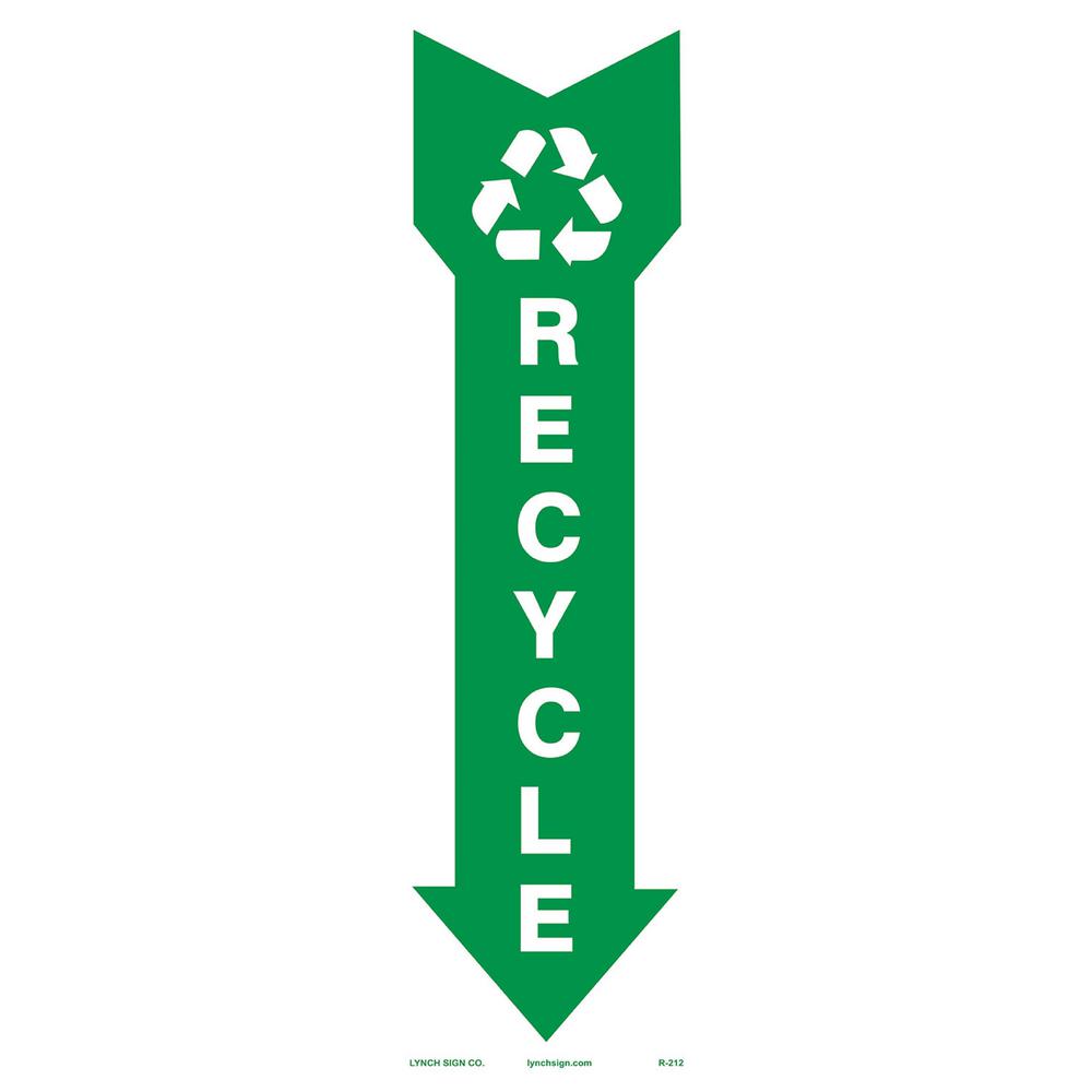 Lynch Sign 5 in. x 20 in. Recycle Arrow Down Sign Printed on More