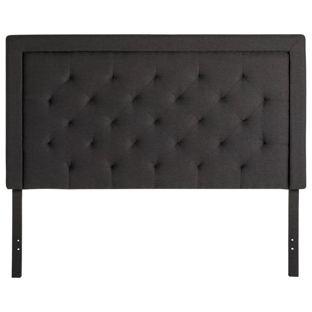 Brookside Upholstered Queen Charcoal Headboard with Diamond Tufting