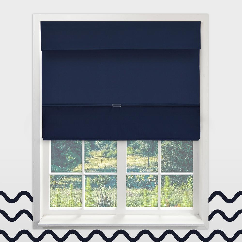 Chicology Sailor S Navy Cordless Blackout Easy To Install Polyester Roman Shades 39 In W X 64 L Chicology Sailor S Navy Cordless Blackout Easy To Install Polyester Roman Shades 39 In W X 64 L