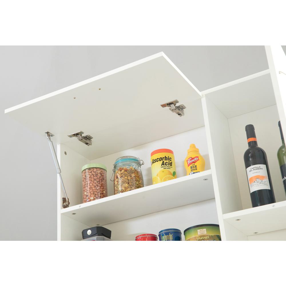 Basicwise White Kitchen Pantry Storage Cabinet With Doors And Shelves Qi003729l The Home Depot