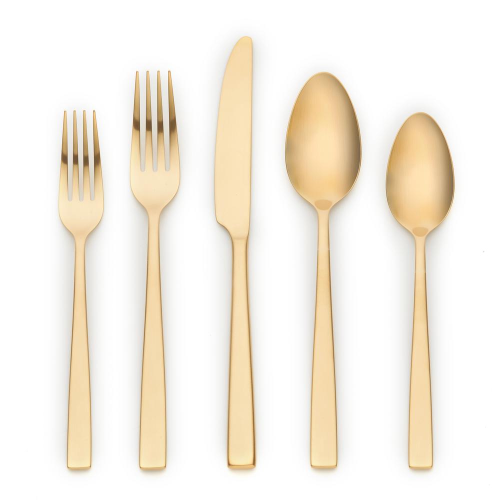 Kathryn 20-Piece Gold 18/0 Stainless Steel Flatware Set (Service for 4)