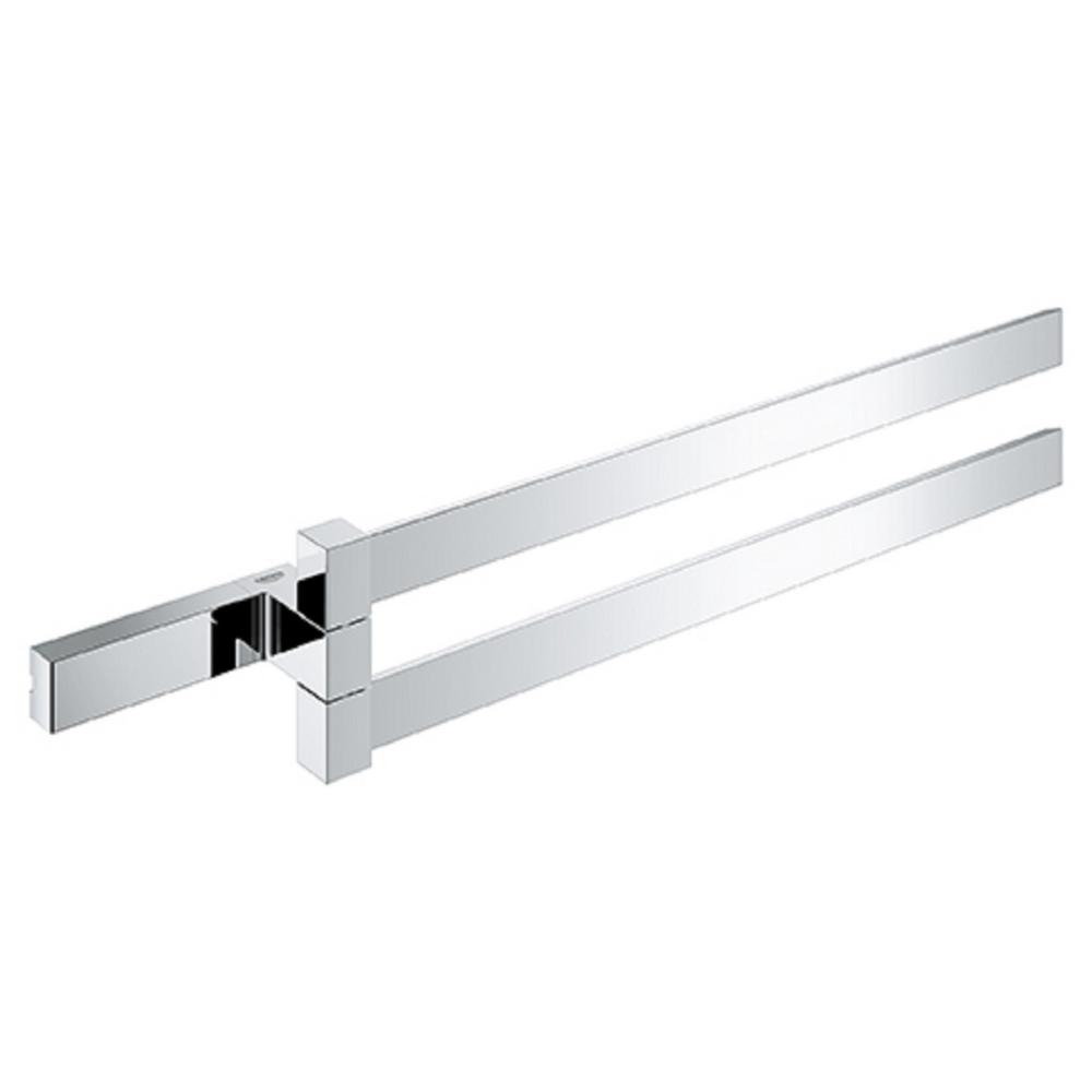 GROHE Selection Cube 15 in. Double Towel Bar in StarLight Chrome ...