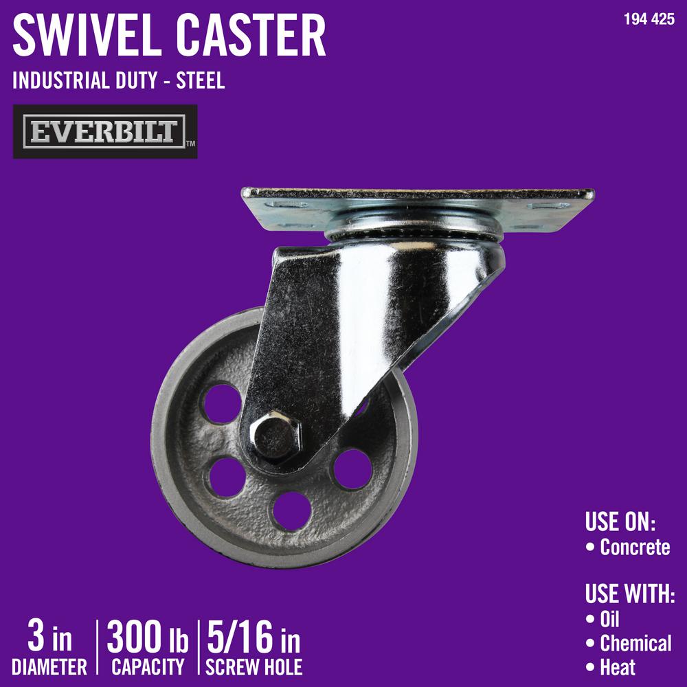 Everbilt 3 in. Steel Swivel Caster4035345EB The Home Depot