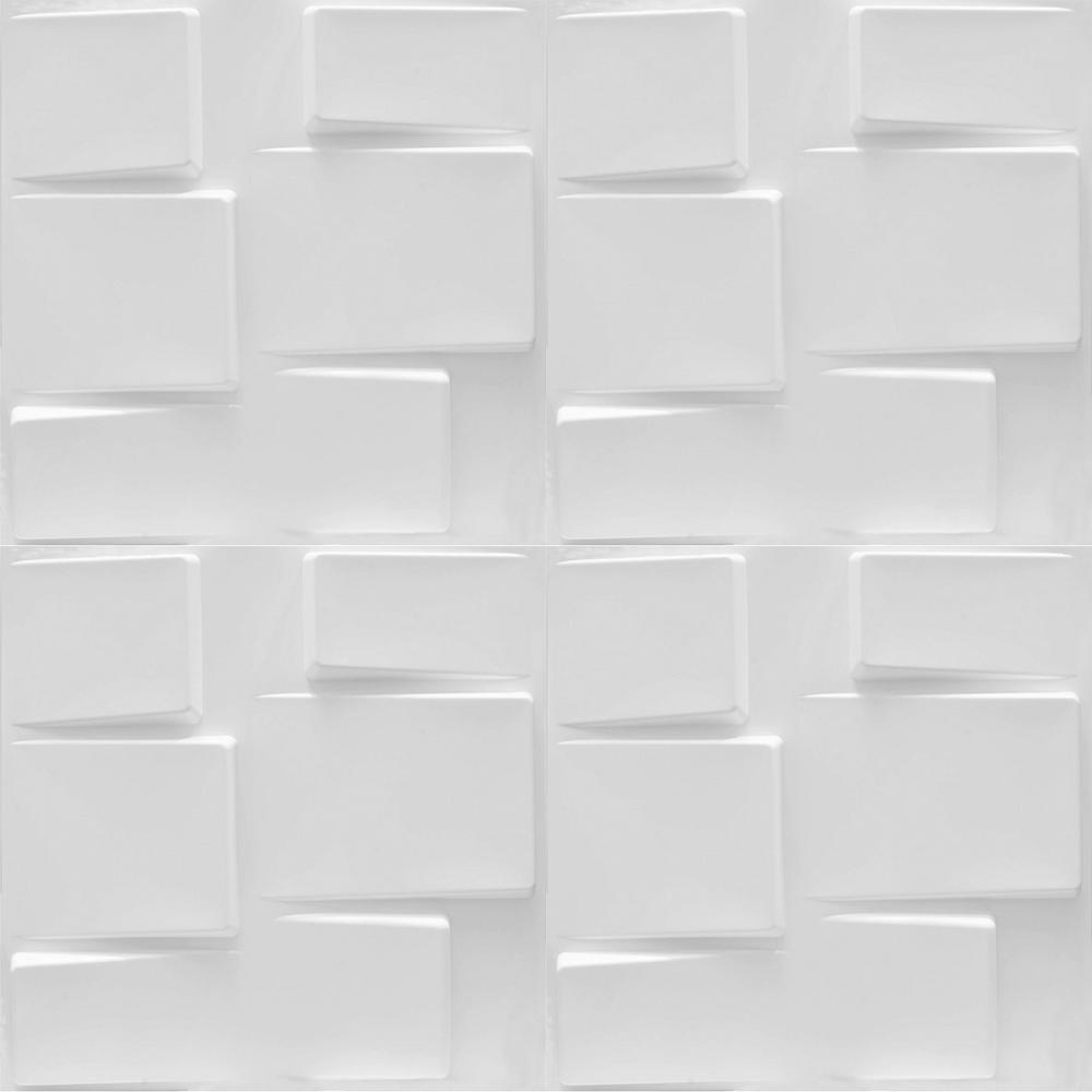 Luxorware 19 7 In X 1 In X 19 7 In White Pvc Fiber 3d Wall Panels 12 Pack Lw3d898 The Home Depot