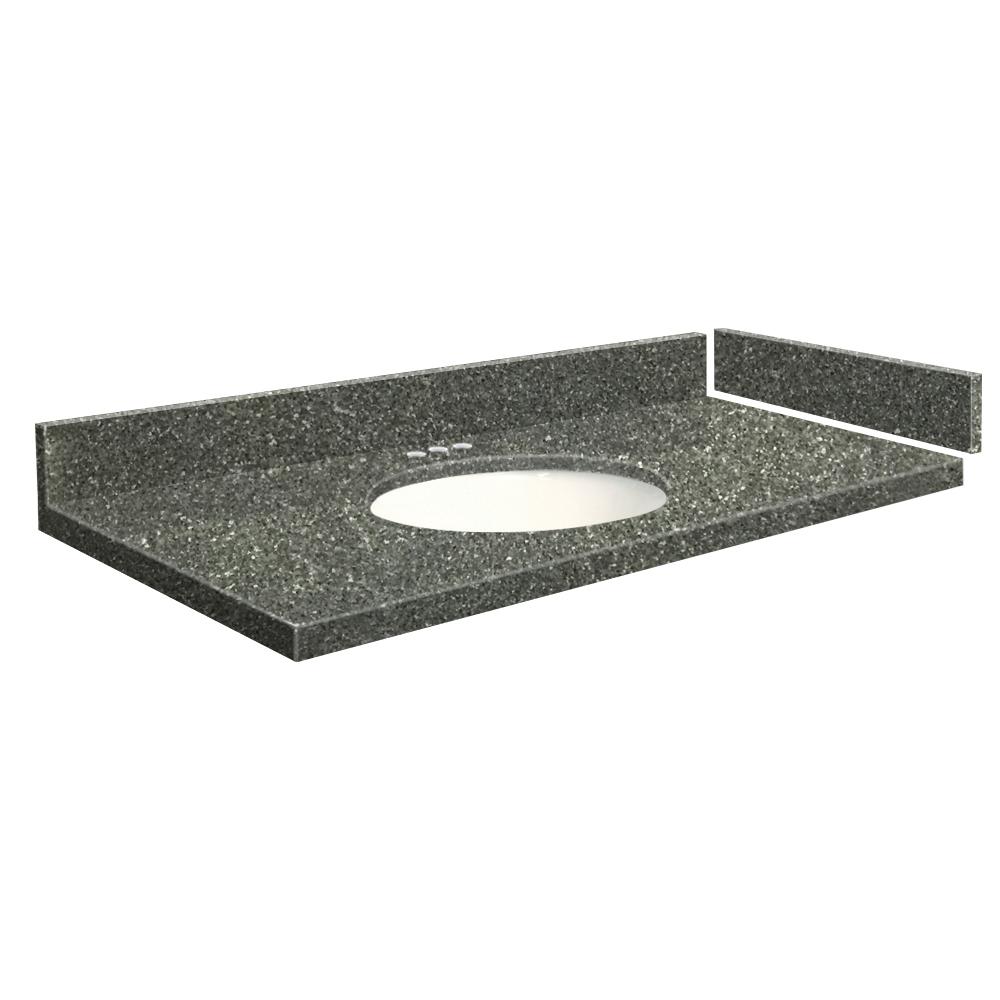 Transolid 28 25 In W X 22 D Quartz Vanity Top Greystone Transolid 28 25 In W X 22 D Quartz Vanity Top Greystone With 4 Centerset White Basin