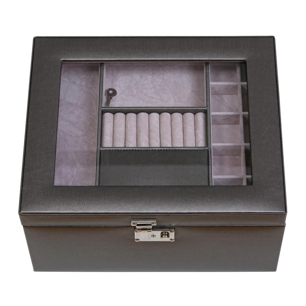 Mele Co Linden Pewter Faux Leather Jewelry Box 0063260 The Home 13