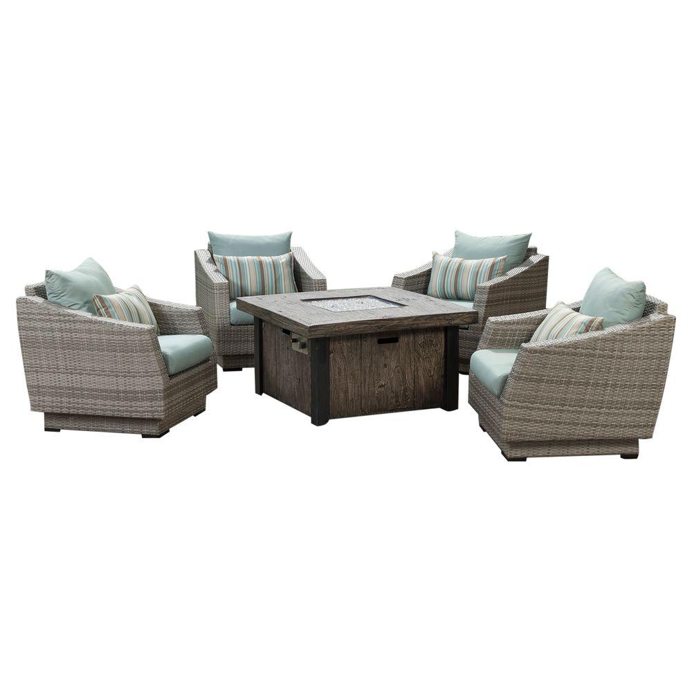 Rst Brands Cannes 5 Piece Patio Fire Pit Seating Set With Bliss