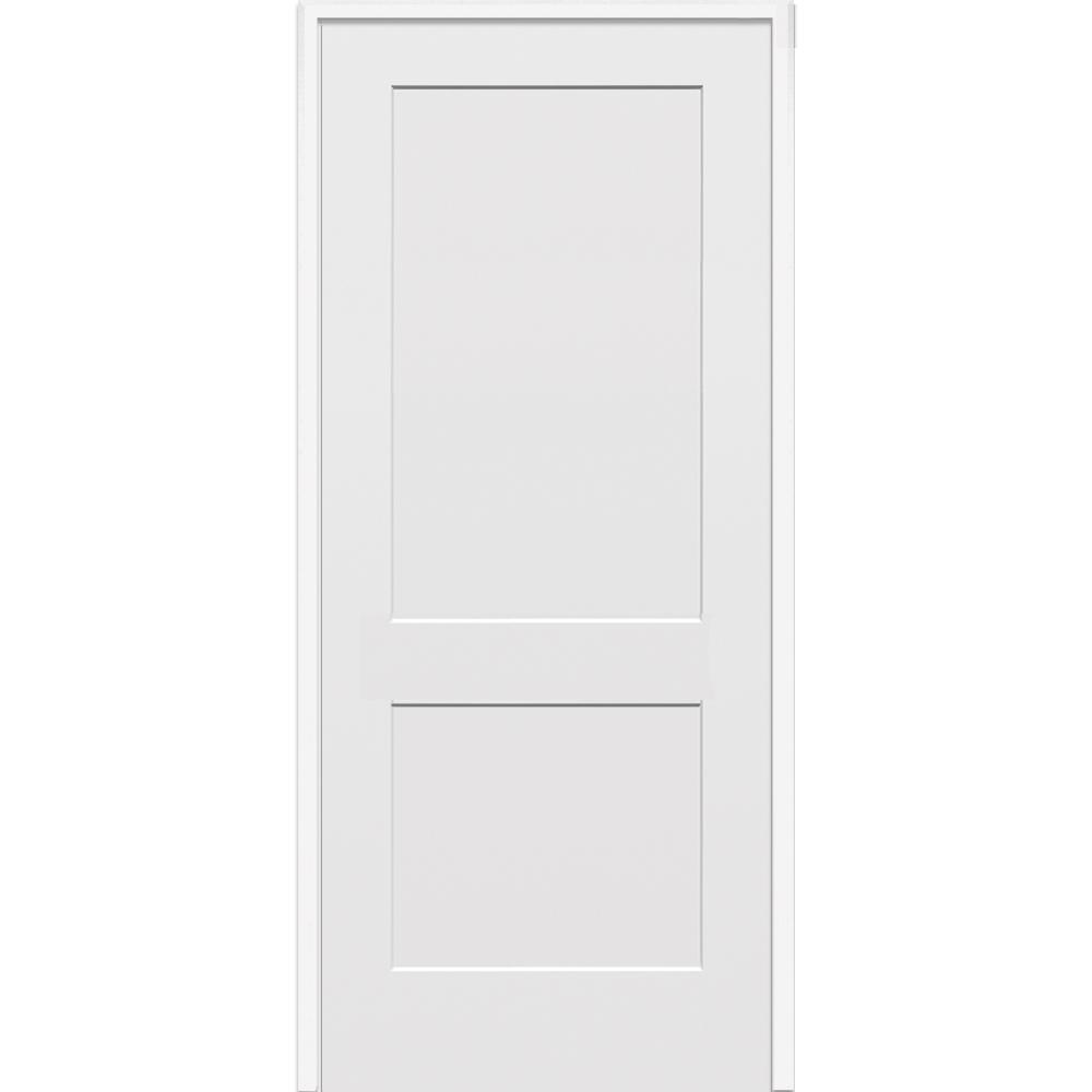 Mmi Door 30 In X 80 In 2 Panel Flat Square Sticking Primed Composite Right Hand Solid Core Mdf Single Prehung Interior Door