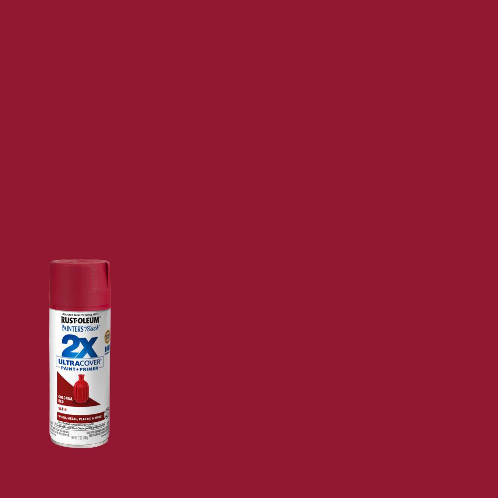 Rust-Oleum Painter's Touch 2X 12 oz. Satin Colonial Red General Purpose ...