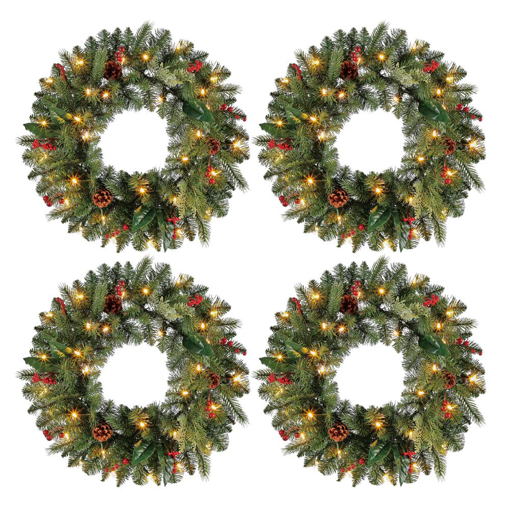 Cordless Christmas Wreath With Timer - Christmas Lights 2021