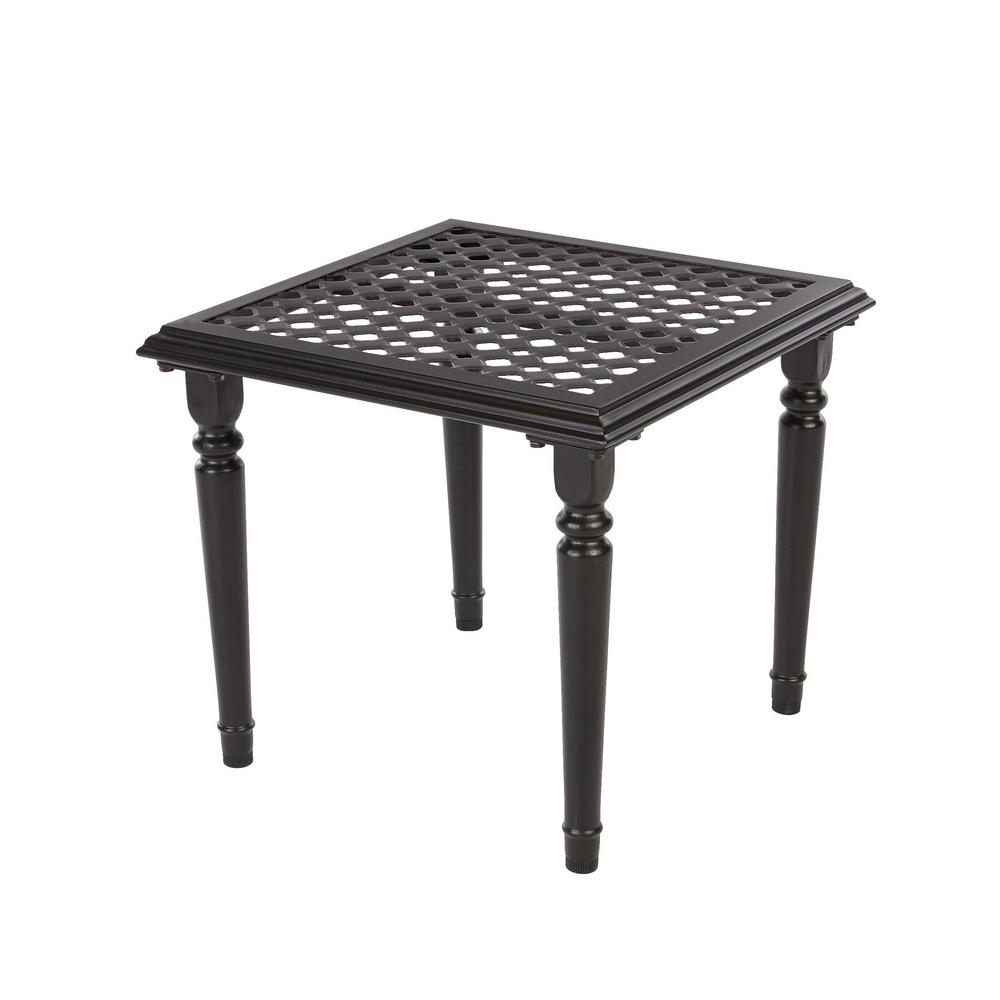 Hampton Bay 20 In Laurel Oaks Outdoor Patio Accent Table 735 0381 000 The Home Depot