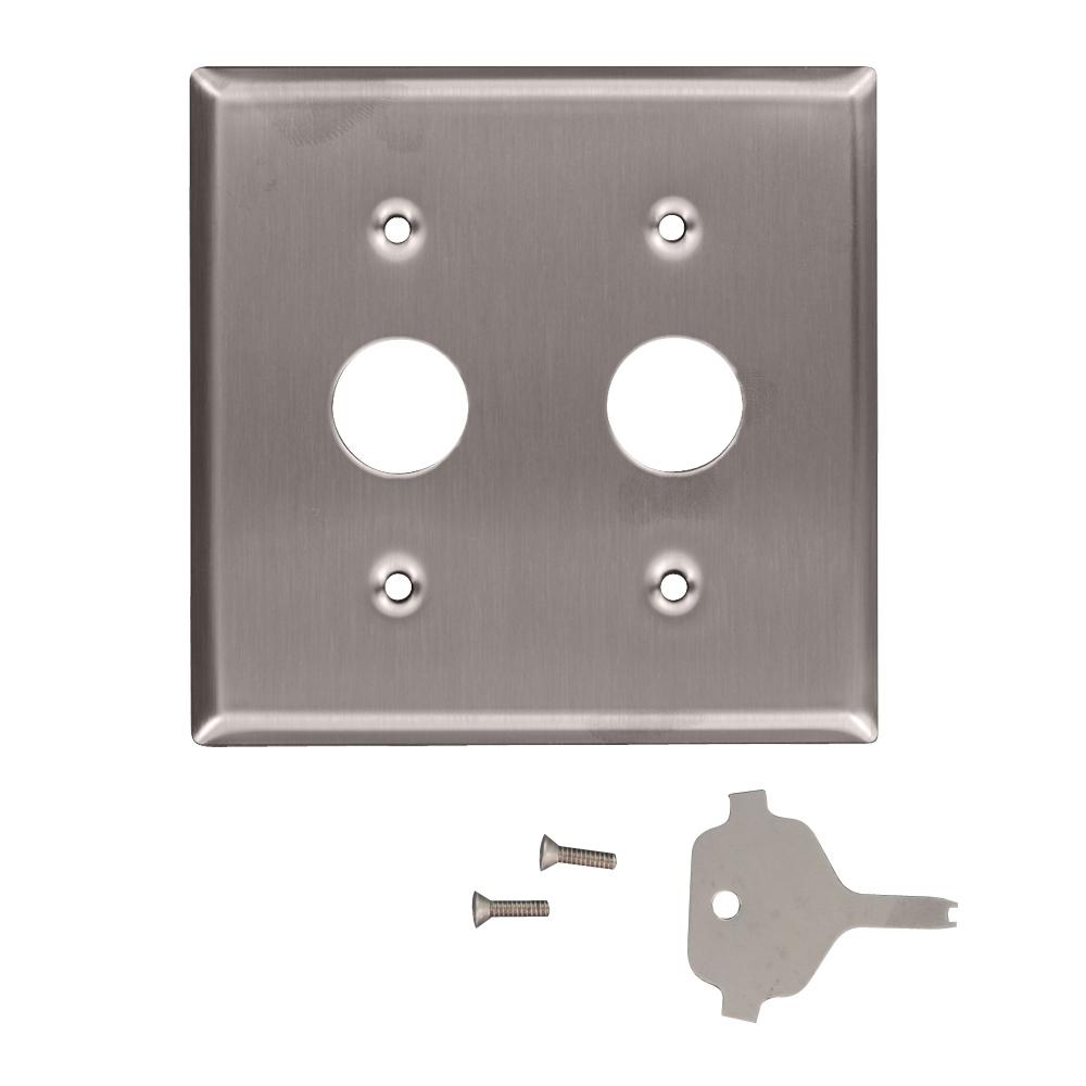 Leviton 2 Gang Standard Size Key Lock Power Switch Wall Plate With