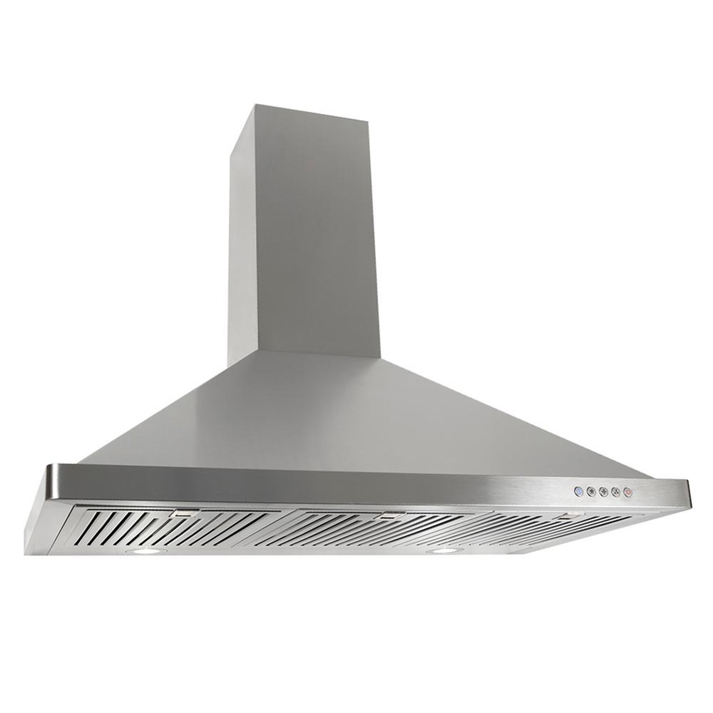 Cosmo 36 in. Ducted Wall Mount Range Hood in Stainless Steel with LED