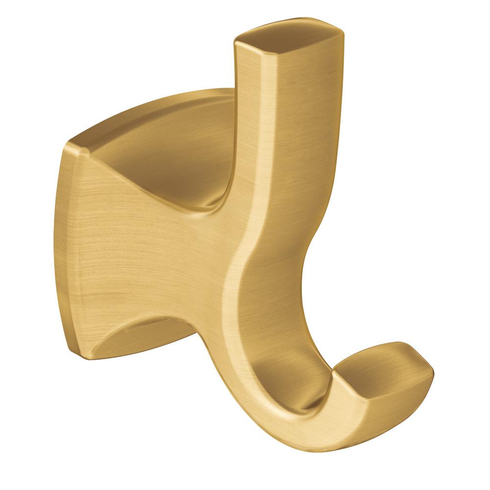 MOEN Voss Double Robe Hook in Brushed Gold-YB5103BG - The Home Depot