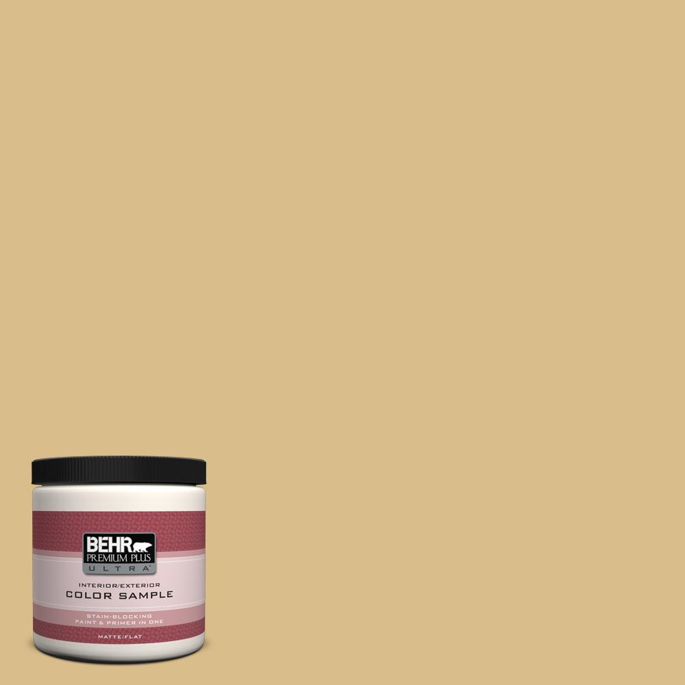 BEHR Premium Plus Ultra 8 oz. #MQ2-18 Honey Tea Matte Interior/Exterior ...