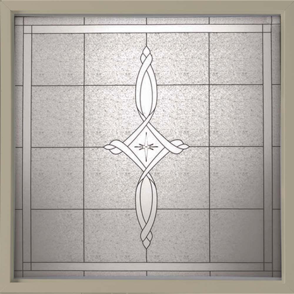 HyLite 49.75 in. x 49.75 in. Decorative Glass Fixed Vinyl Glass Block