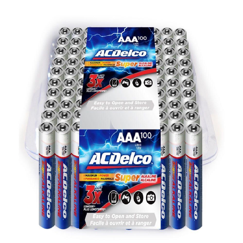 ACDelco 100 of AAA Super Alkaline Battery with Recloseble BoxAC061