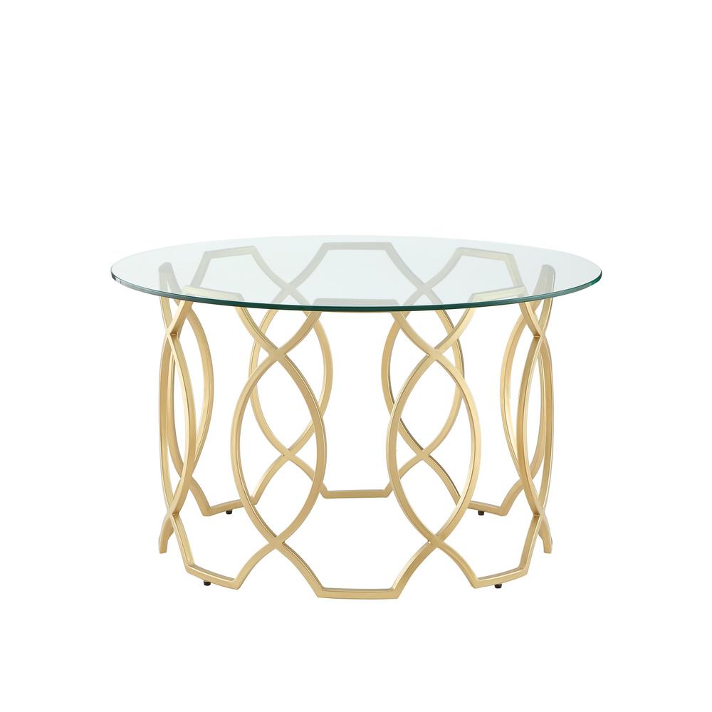 Nicole Miller Catalina Gold Coffee Table With Glass Top Nct126