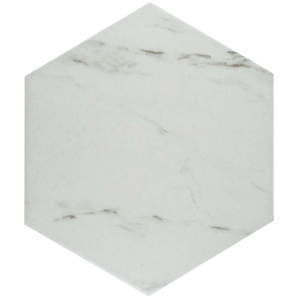 White Porcelain Tile The Home Depot Eterno Carrara Hex 8 5 In X 9 7