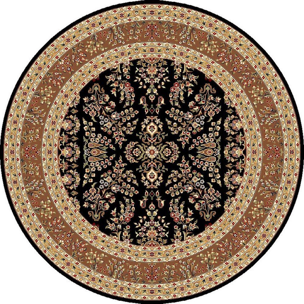 Safavieh Lyndhurst Black/Tan 8 ft. x 8 ft. Round Area Rug-LNH331D-8R ...