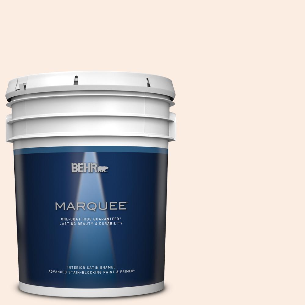 BEHR MARQUEE 5 gal. 250A1 Fine White Satin Enamel Interior Paint and