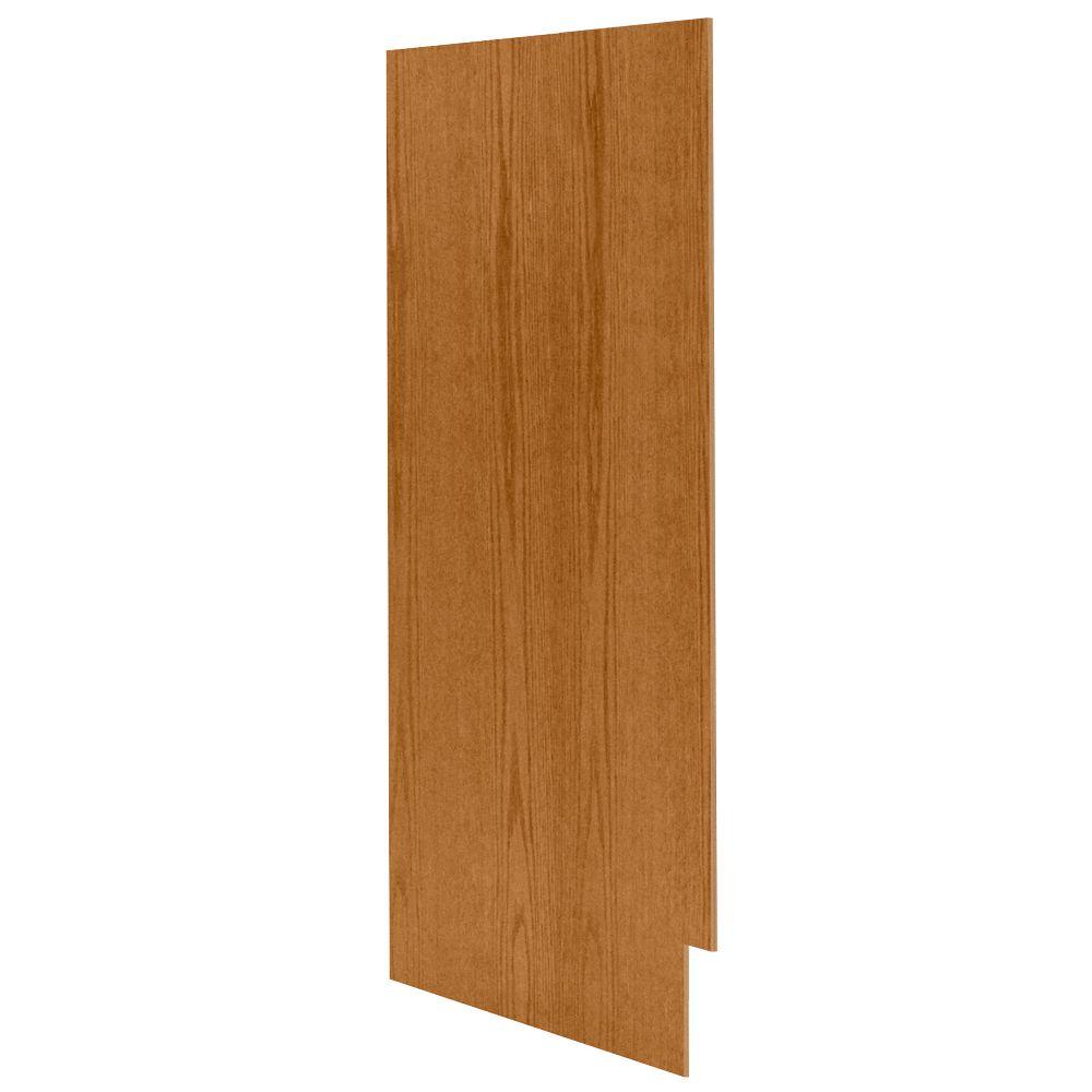 Hampton Bay 0.1875x34.5x23.25 in. Matching Base Cabinet End Panel in Medium Oak (2-Pack)