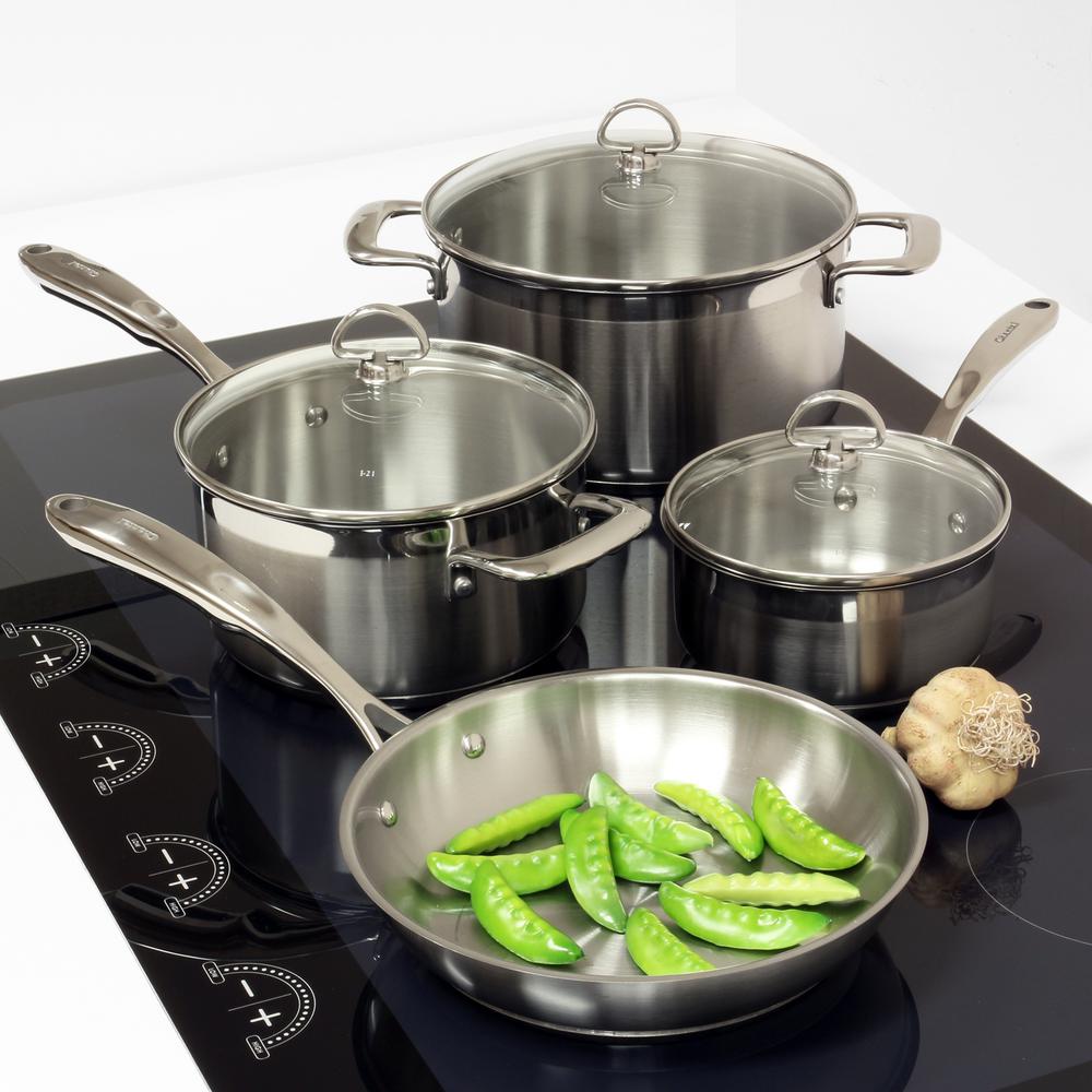 Chantal Induction 21 Steel 7-Piece Cookware Set in Stainless Steel SLIN ...