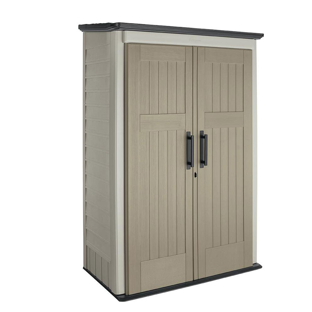 Large Vertical Resin Storage Shed, Rubbermaid Outdoor Storage Patio Series Cabinet