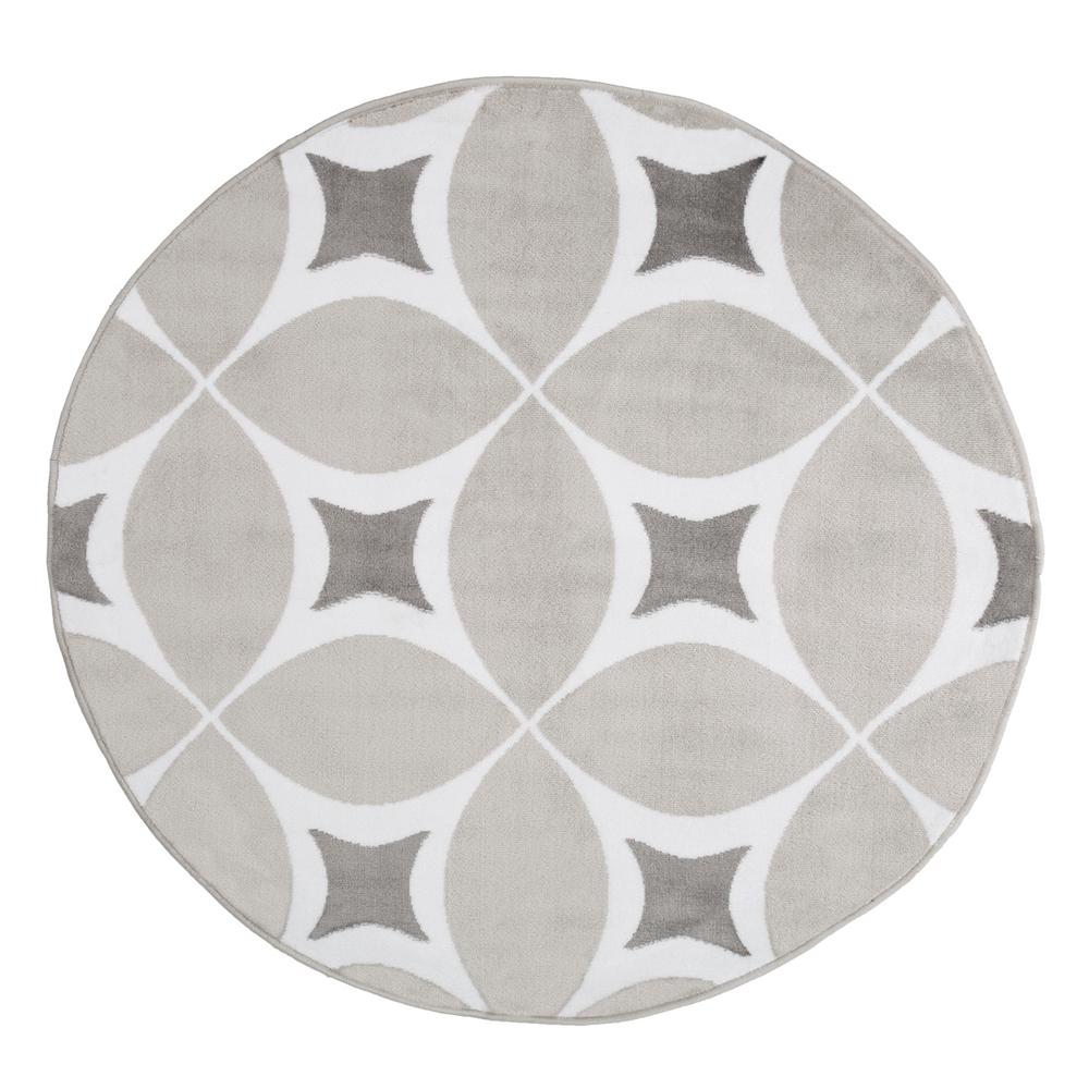 Geometric Grey And White 5 Ft X Round Area Rug 62 2176a 5rd Geometric Grey And White 5 Ft X Round Area Rug