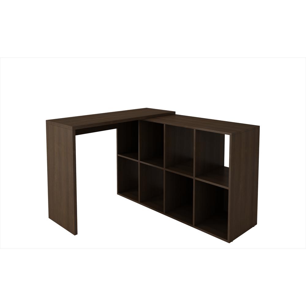 Manhattan Comfort Accentuations Taranto Tobacco Cubby Desk With 8