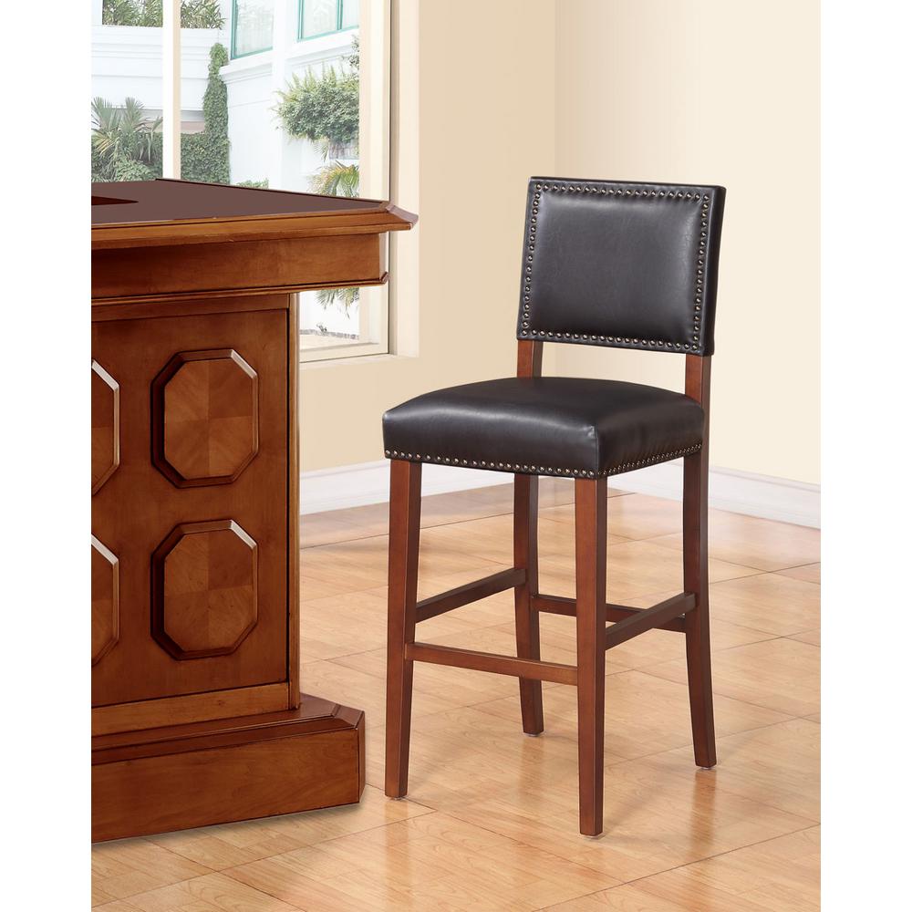 Linon Home Decor Brook 30 in. Black Cushioned Bar Stool-0233BLK01U