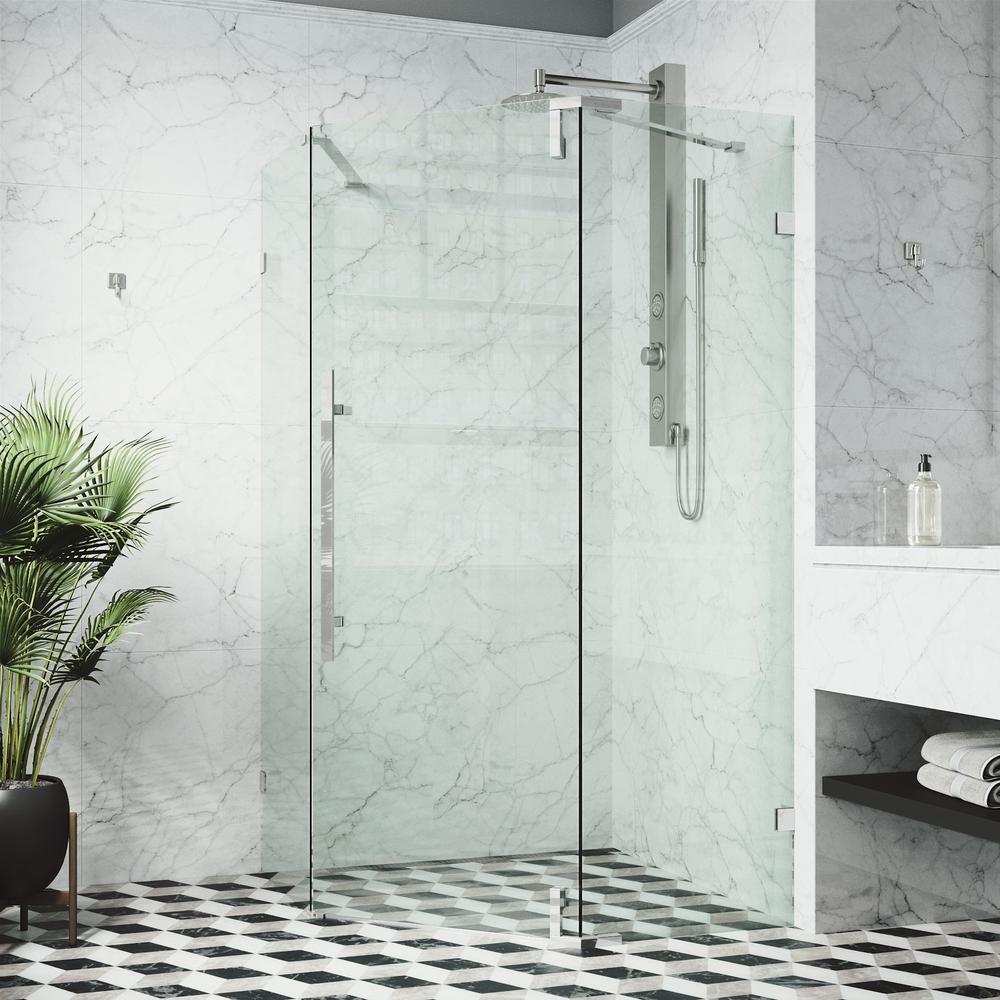 VIGO Ontario 42 in. x 74 in. Adjustable Frameless NeoAngle Hinged