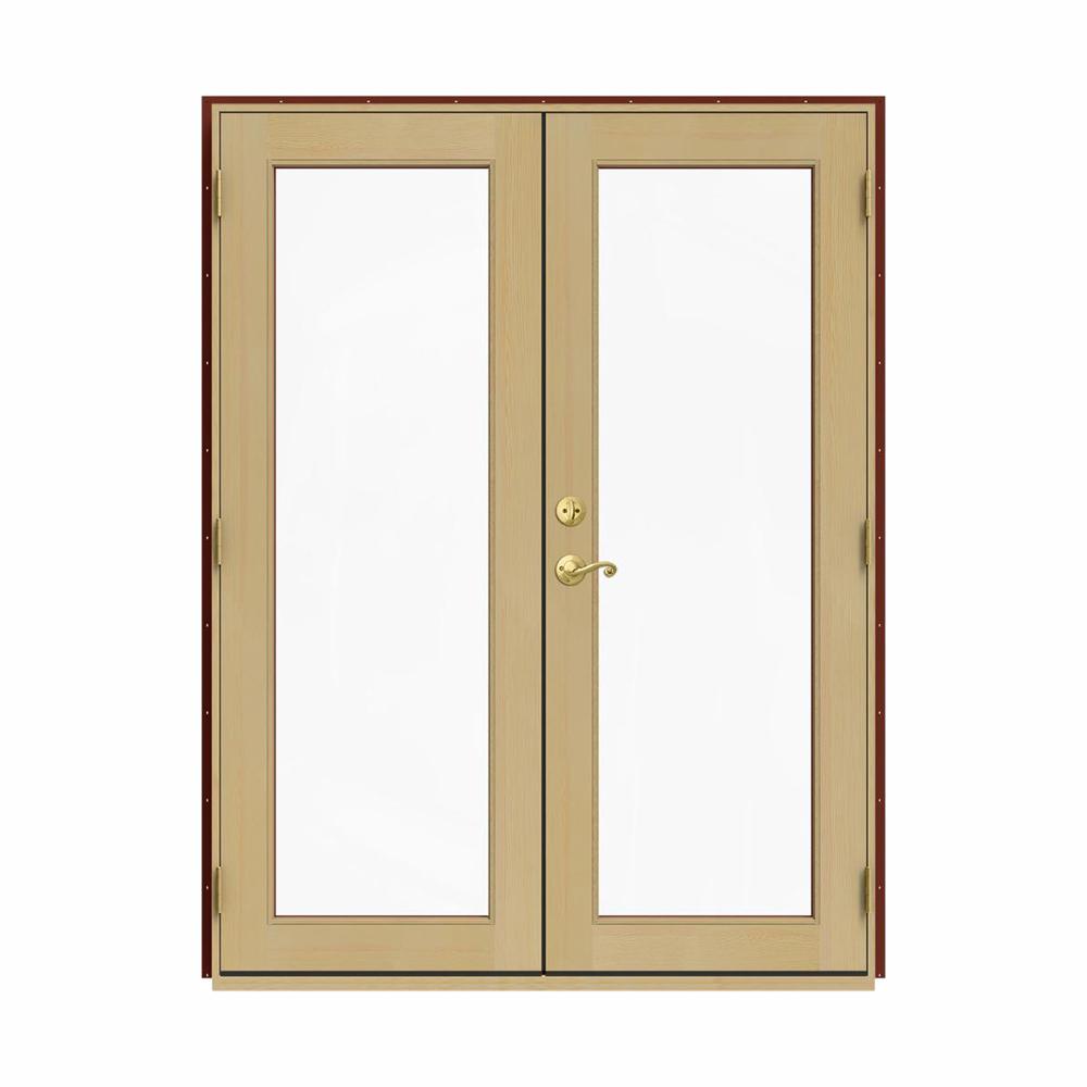 JELDWEN 60 in. x 80 in. W2500 Red Clad Wood LeftHand Full Lite