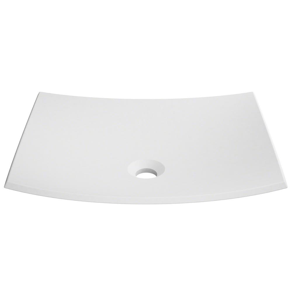 Kraus Natura Rectangle Solid Surface Vessel Sink In White Ksv 3mw Kraus Natura Rectangle Solid Surface Vessel Sink In White