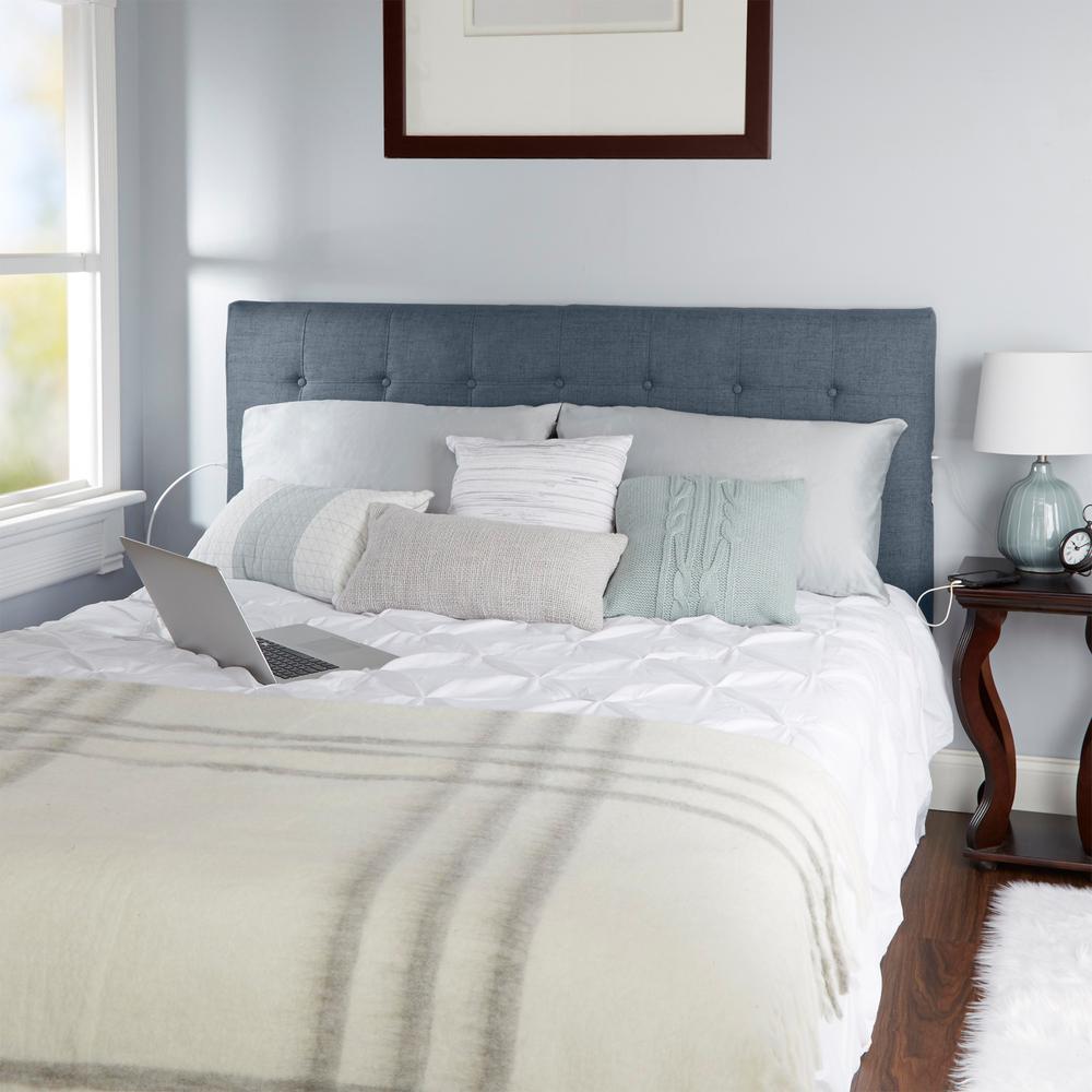 Silverwood Furniture Reimagined Audrey Tufted Powered Dark Gray King Audrey Tufted Powered Dark Gray King Headboard