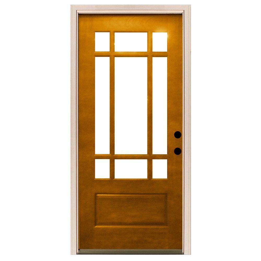 Steves & Sons 36 in. x 80 in. Craftsman 9 Lite Stained Steves & Sons 36 in. x 80 in. Craftsman 9 Lite Stained