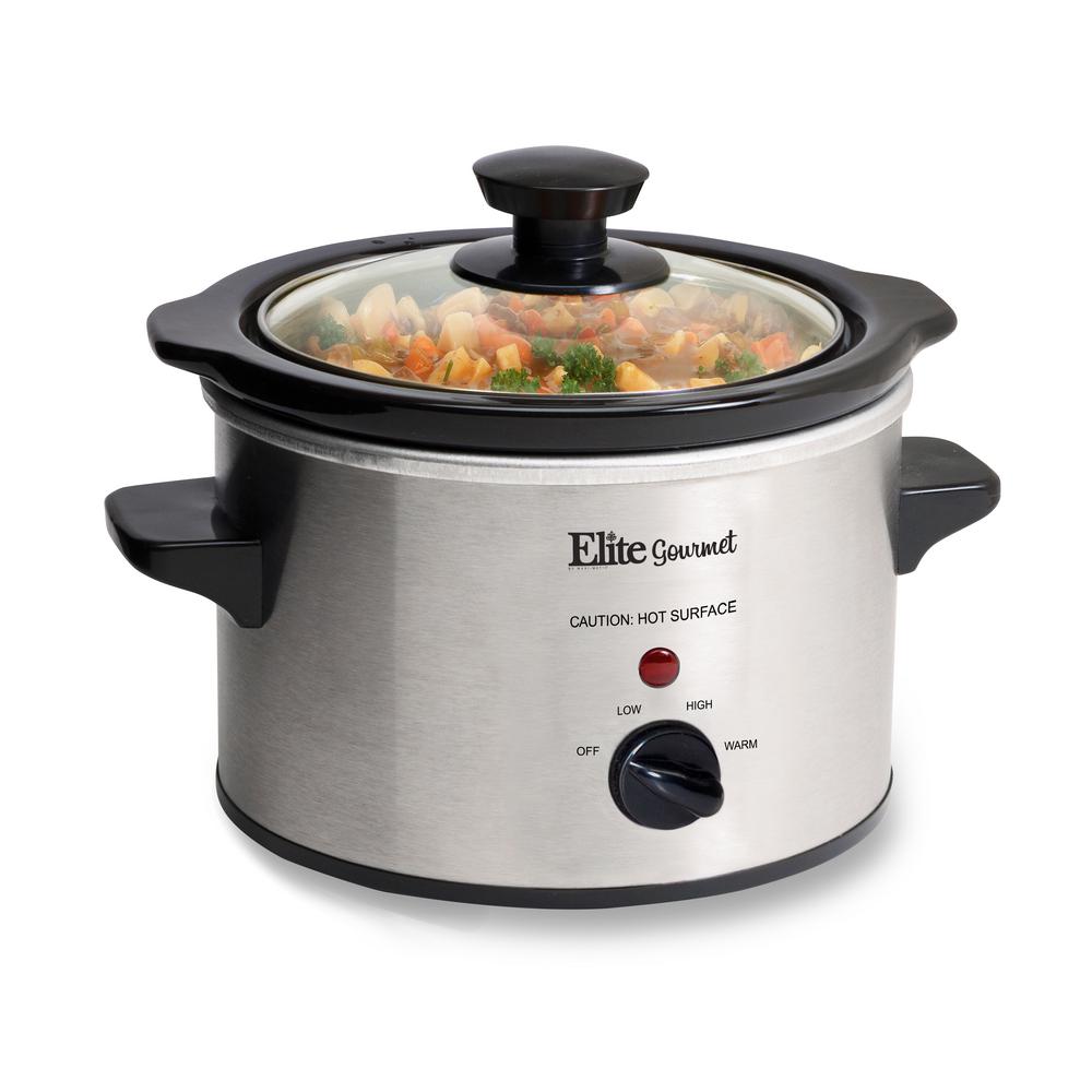 Elite Gourmet 1.5 Qt. Stainless Steel Mini Slow Cooker-MST-250XS - The ...