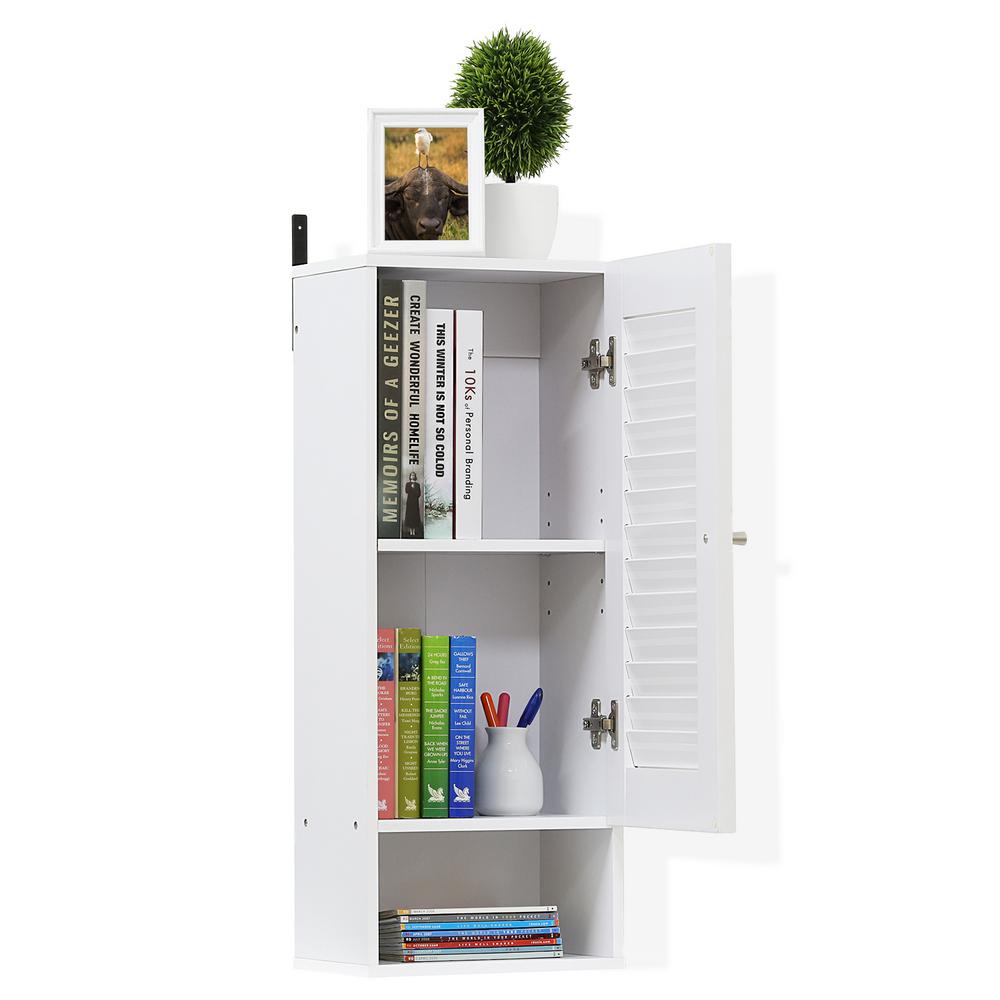 Furinno Indo White Slim Wall Cabinet 16069wh The Home Depot