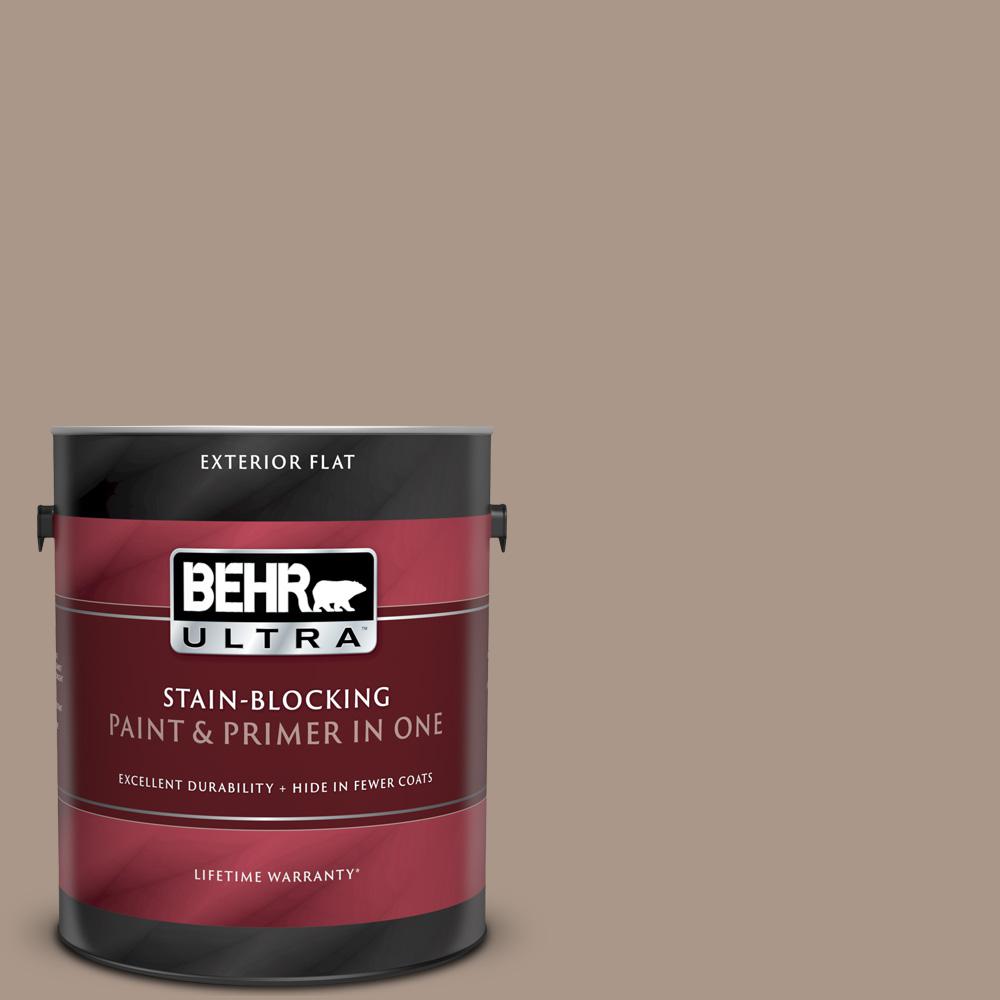 BEHR ULTRA 1 Gal. #N230-4 Chic Taupe Flat Exterior Paint And Primer In ...