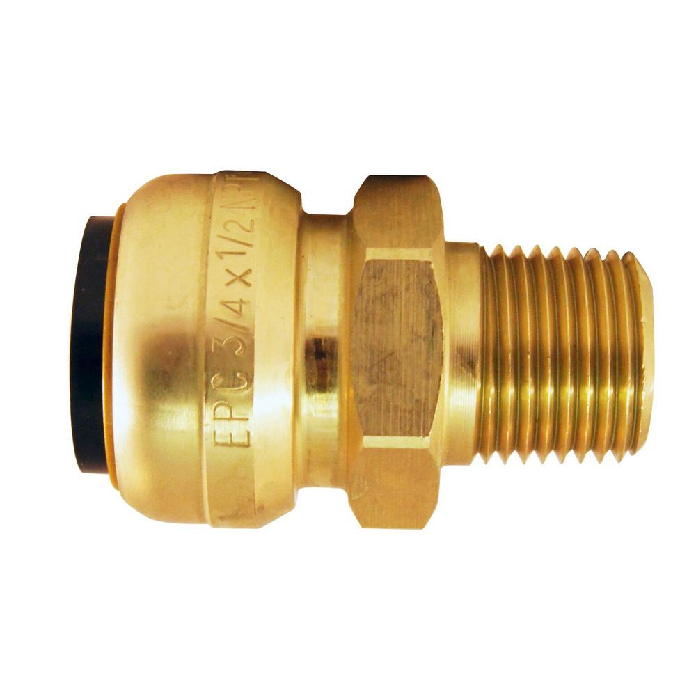 Tectite 3/4 in. Brass PushtoConnect x 1/2 in. Male Pipe Thread