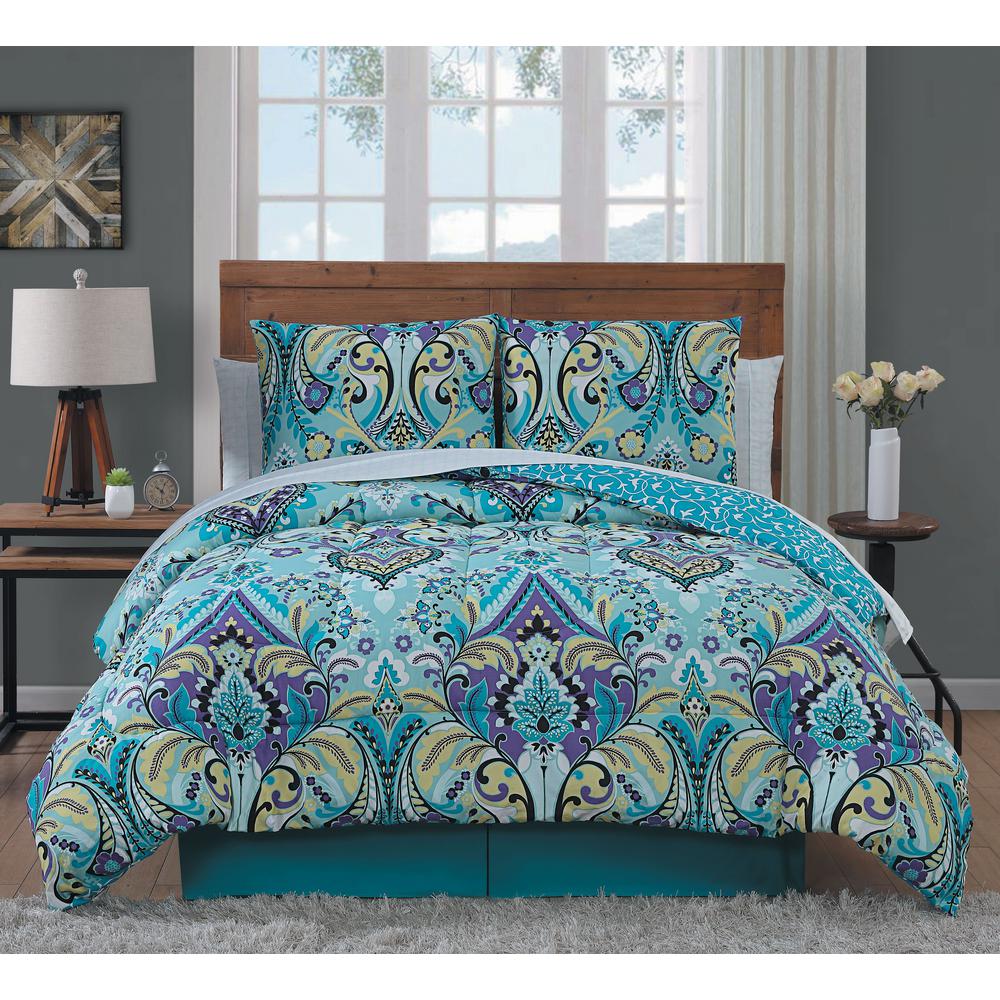 Misha 6 Piece Mint Twin Bed In A Bag Set Misha 6 Piece Mint Twin Bed In A Bag Set