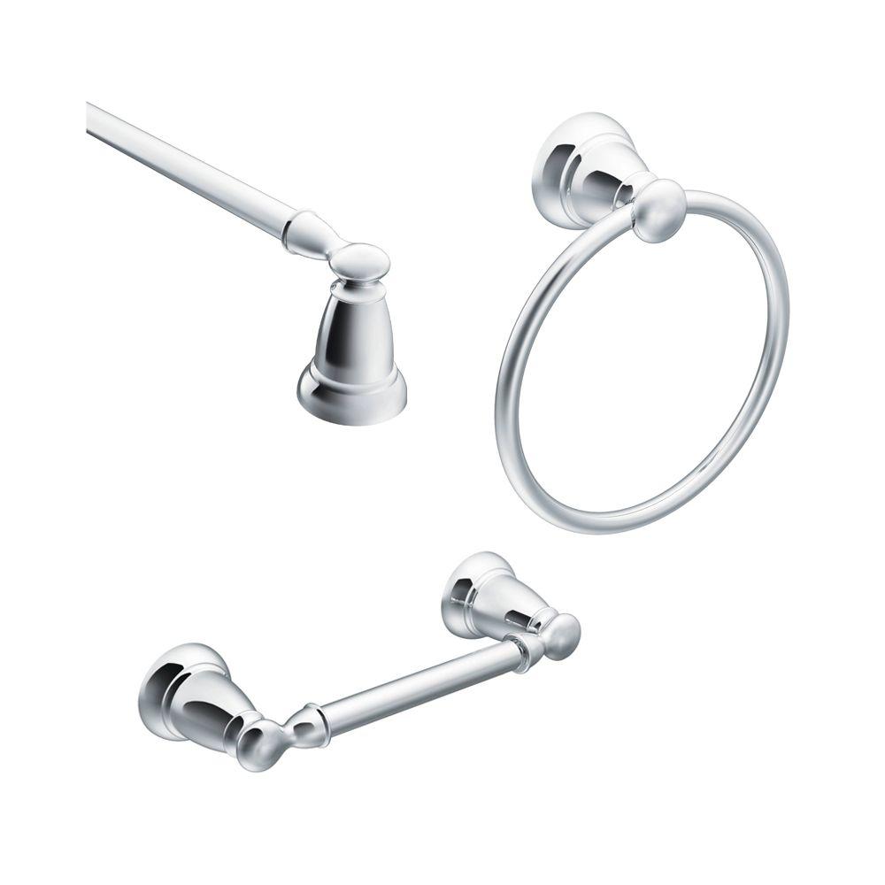 MOEN Banbury 3 Piece Bath Hardware Set With 24 In Towel Bar