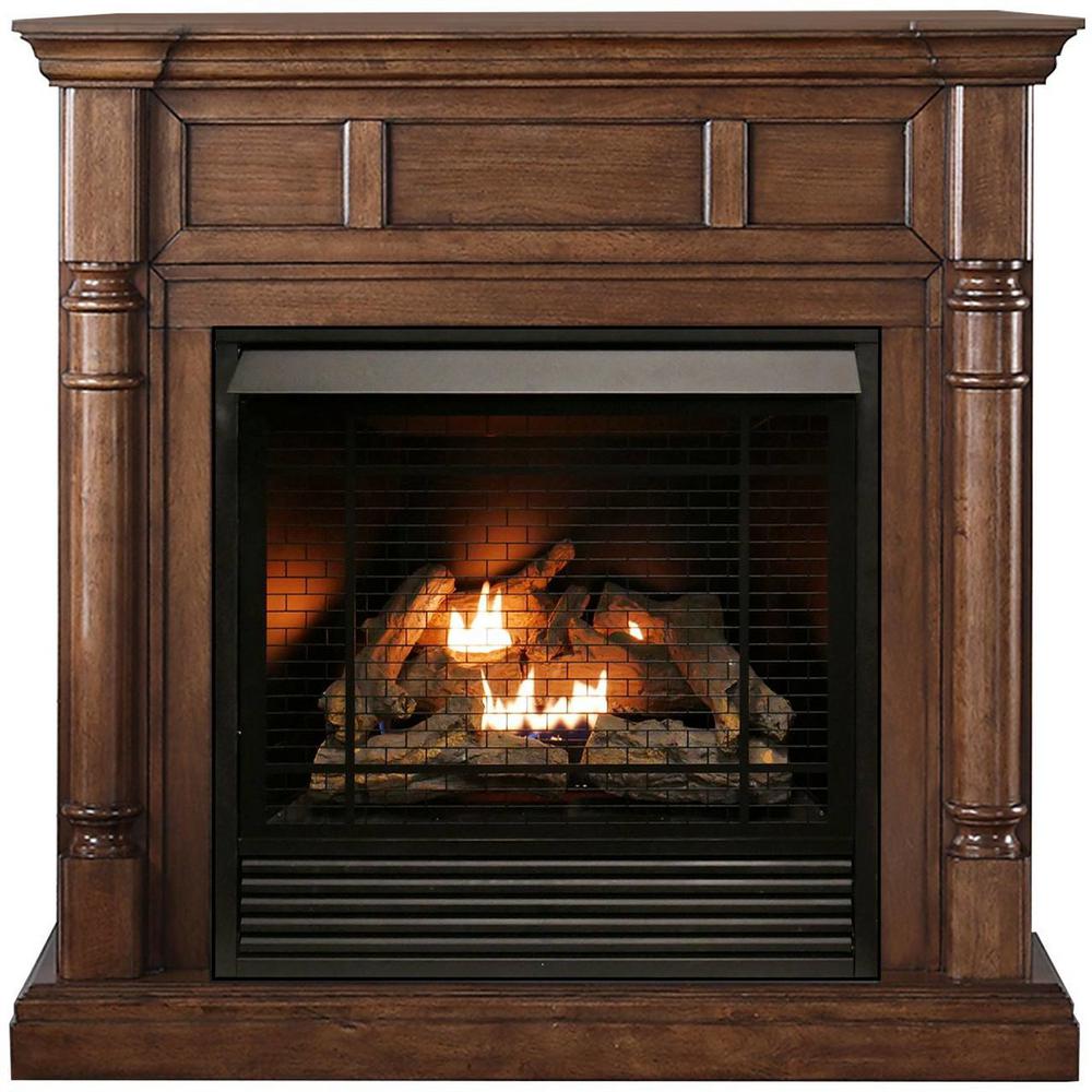 10,000 BTU Ventless Dual Fuel Thermostat Insert Fireplace System with ShelvesFS100TCBS